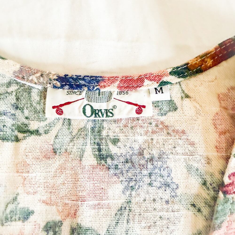 Orvis Vintage Flower Printed Sleeveless 100% Cotton Jacket Size M - Picture 2 of 5